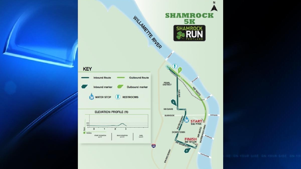 38th Shamrock Run through Downtown Portland, street closures KATU