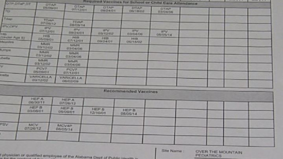 Back to school vaccine "Blue Forms" changing WBMA
