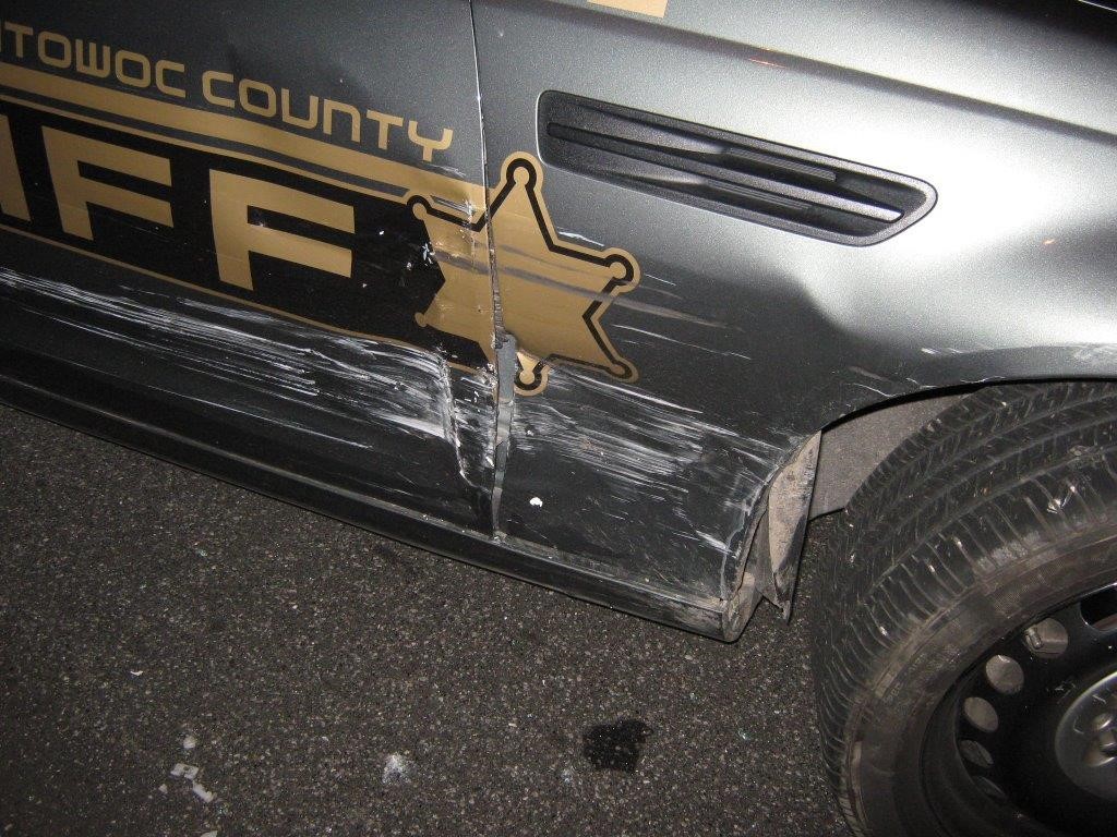 sheriff"s office squad car was damaged in a high-speed chase