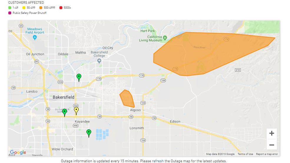 Power Outages Affect Customers In East Ne Bakersfield Kbak