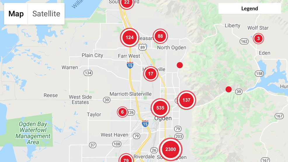 1,605 power outages in Utah impacting 8,882 customers from hurricane-strength winds  KUTV