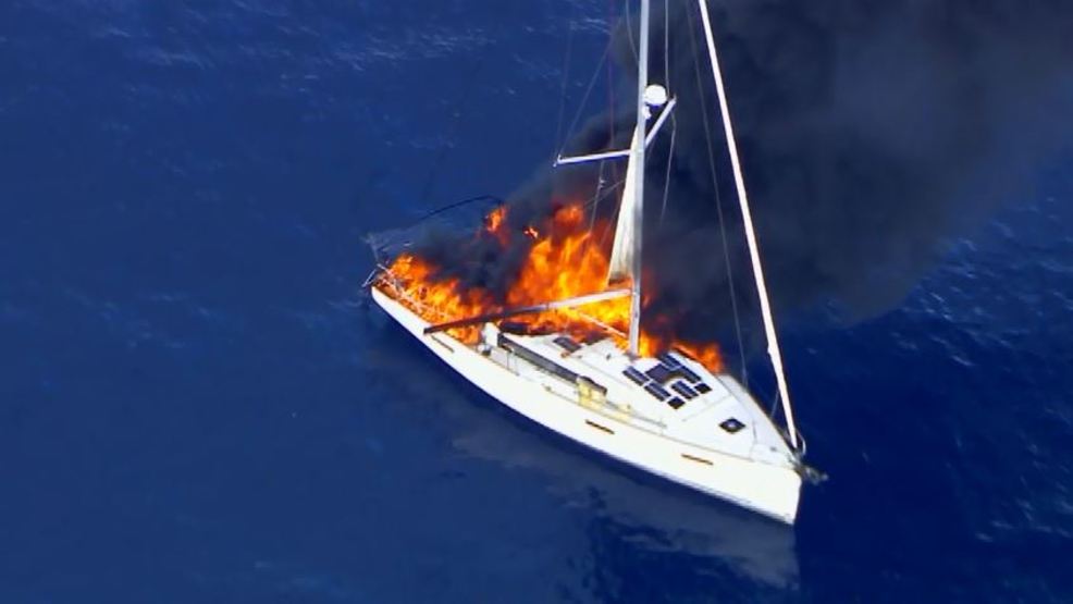 VIDEO Captain rescued after sailboat catches fire WSYX