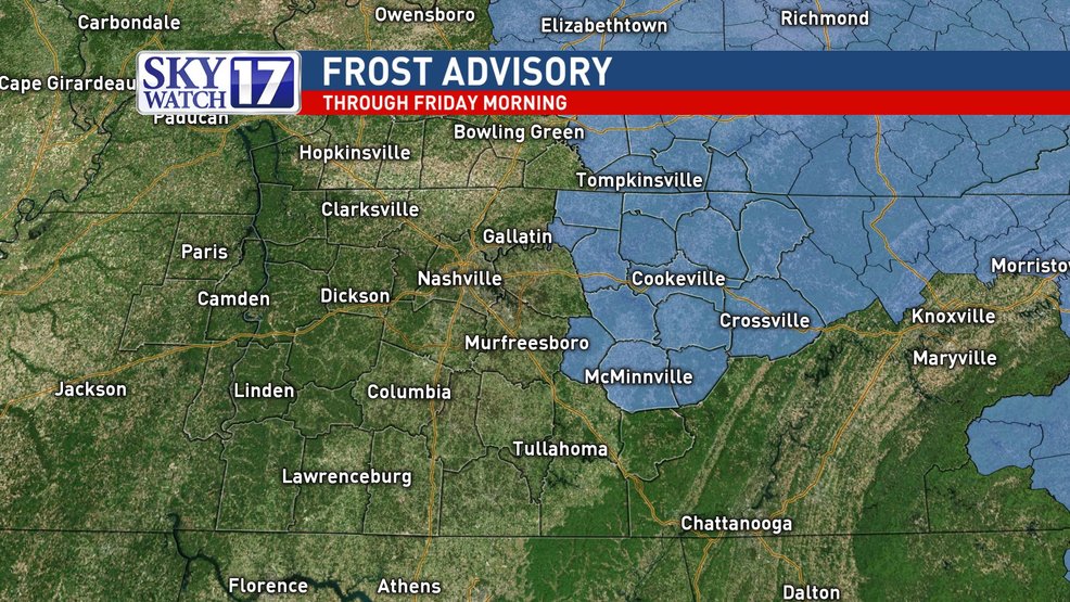 Frost Advisory issued for parts of Middle Tennessee WZTV