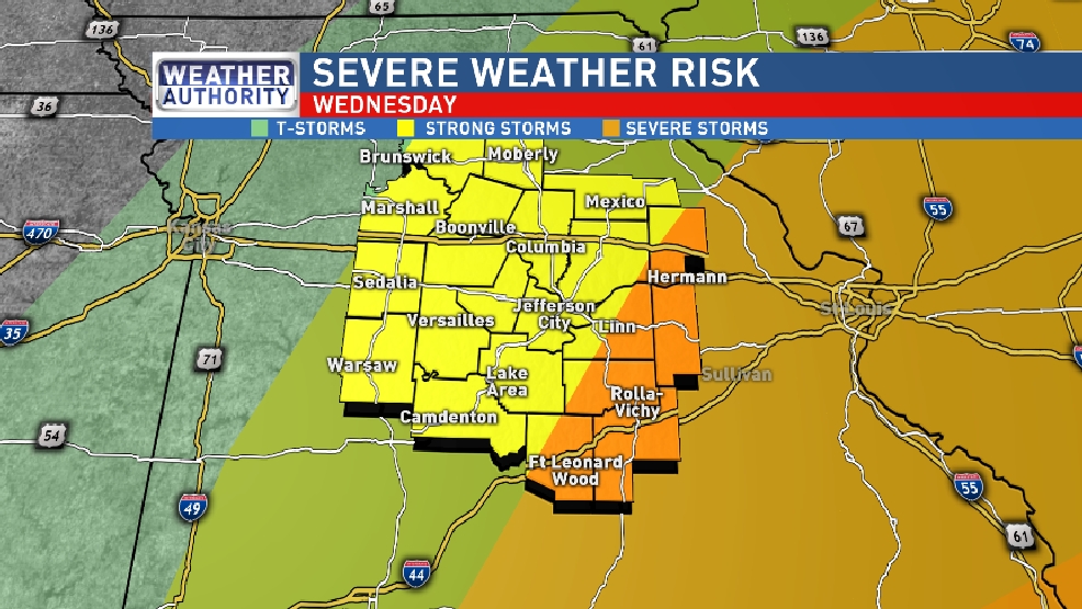 Severe weather possible on Wednesday KRCG