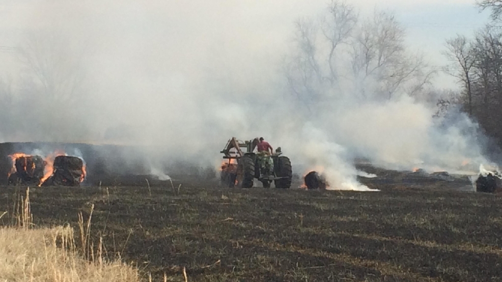 Large hay bales destroyed in Friday fire KTVO