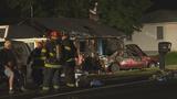 6 people hospitalized after car crashes into house; bursts into flames