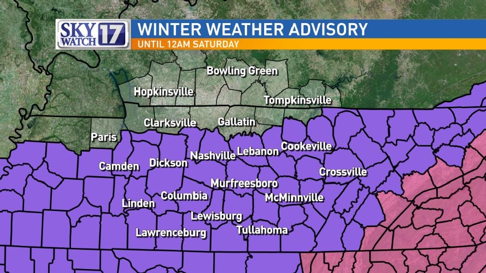 Winter Weather Advisory issued for Nashville, middle Tennessee WZTV